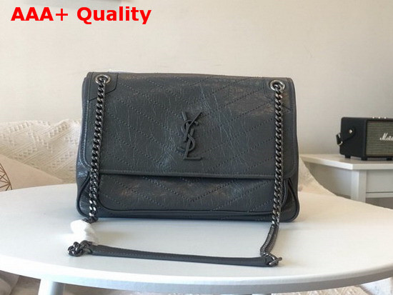 Saint Laurent Niki Large in Storm Vintage Leather Replica