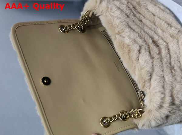 Saint Laurent Niki Medium Bag in Beige Rabbit Fur Replica