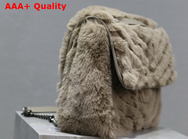 Saint Laurent Niki Medium Bag in Grey Rabbit Fur Replica