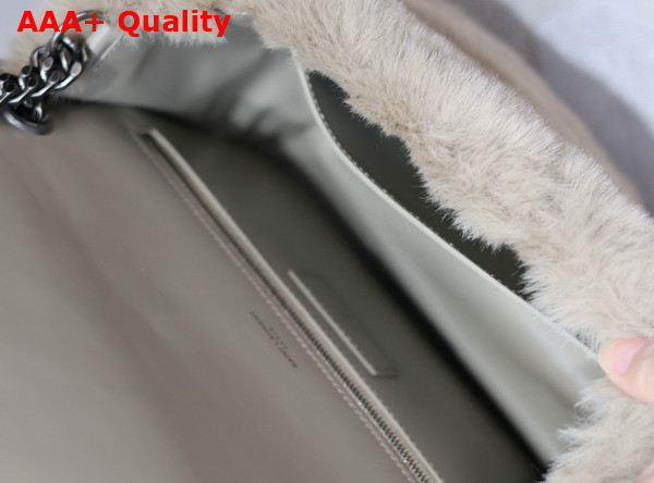 Saint Laurent Niki Medium Bag in Grey Rabbit Fur Replica