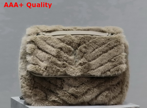 Saint Laurent Niki Medium Bag in Grey Rabbit Fur Replica