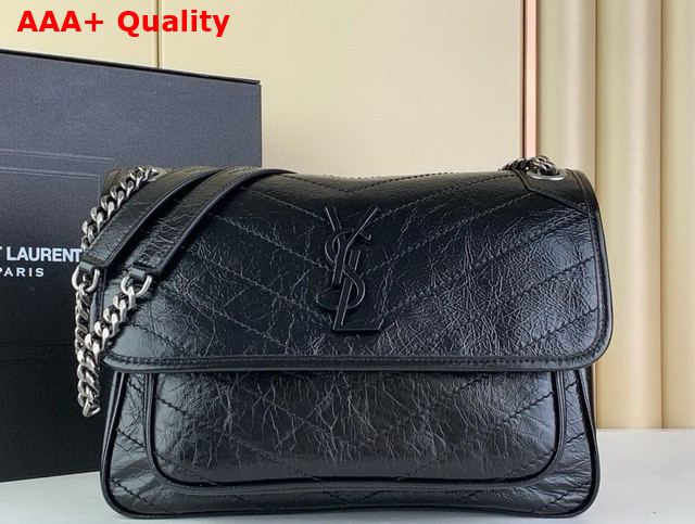 Saint Laurent Niki Medium Bag in Noir Vintage Calf Leather Replica