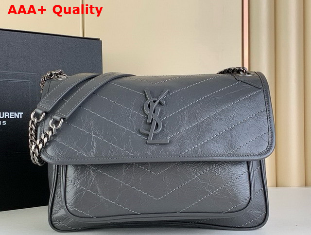 Saint Laurent Niki Medium Bag in Storm Vintage Calf Leather Replica