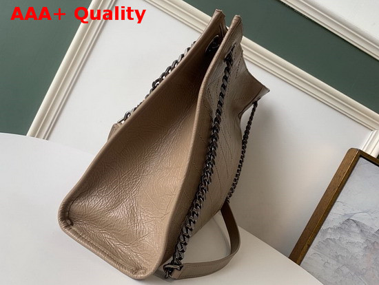 Saint Laurent Niki Medium Shopping Bag in Light Natural Crinkled Vintage Leather Replica