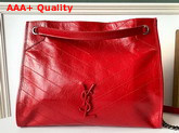 Saint Laurent Niki Medium Shopping Bag in Red Crinkled Vintage Leather Replica