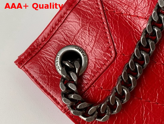 Saint Laurent Niki Medium Shopping Bag in Red Crinkled Vintage Leather Replica