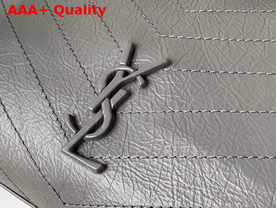 Saint Laurent Niki Medium Shopping Bag in Storm Crinkled Vintage Leather Replica