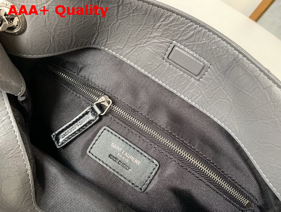 Saint Laurent Niki Medium Shopping Bag in Storm Crinkled Vintage Leather Replica