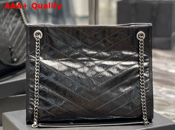 Saint Laurent Niki Medium Shopping in Black Vintage Leather Replica