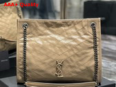 Saint Laurent Niki Medium Shopping in Dark Beige Vintage Leather Replica