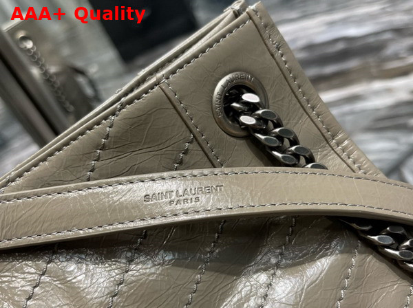 Saint Laurent Niki Medium Shopping in Greyish Brown Vintage Leather Replica