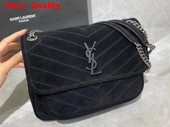 Saint Laurent Niki Medium in Black Suede Leather Replica