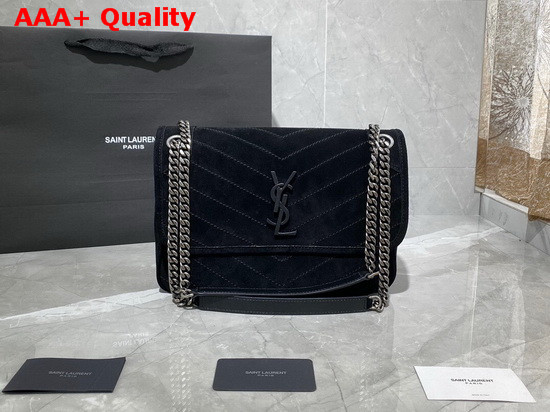 Saint Laurent Niki Medium in Black Suede Leather Replica