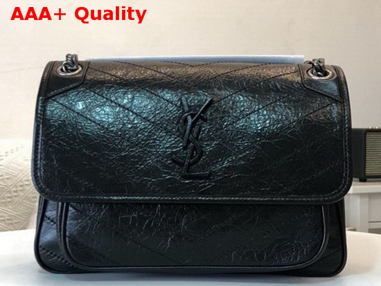 Saint Laurent Niki Medium in Black Vintage Leather Replica