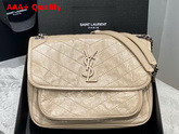 Saint Laurent Niki Medium in Blanc Crinkled Vintage Leather Replica