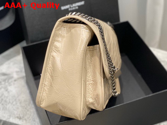 Saint Laurent Niki Medium in Blanc Crinkled Vintage Leather Replica