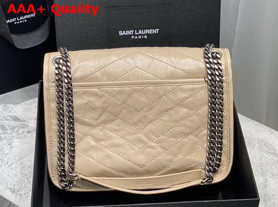 Saint Laurent Niki Medium in Blanc Crinkled Vintage Leather Replica