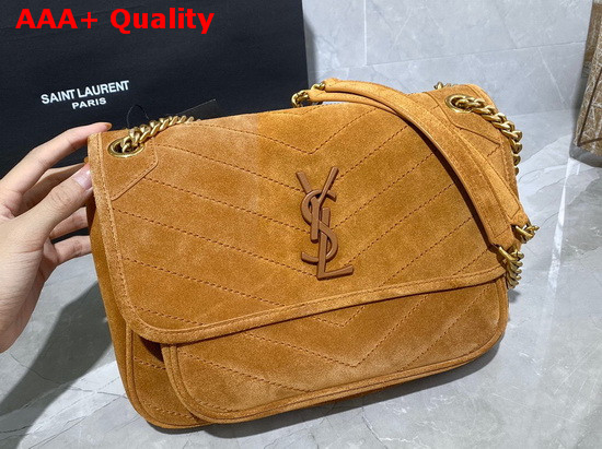 Saint Laurent Niki Medium in Brown Suede Leather Replica