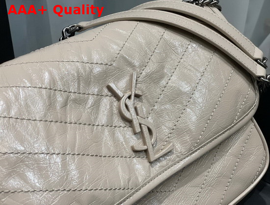 Saint Laurent Niki Medium in Cream Crinkled Vintage Leather Replica