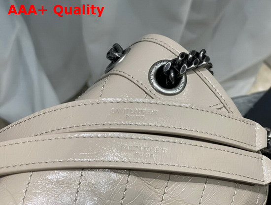 Saint Laurent Niki Medium in Cream Crinkled Vintage Leather Replica