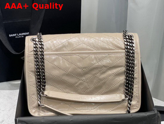 Saint Laurent Niki Medium in Cream Crinkled Vintage Leather Replica