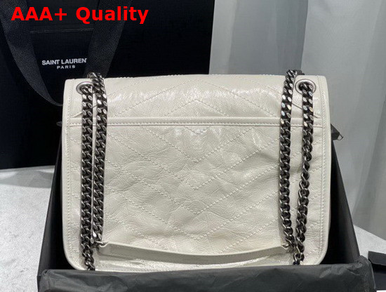 Saint Laurent Niki Medium in Crinkled Vintage Leather Blanc Vintage Replica