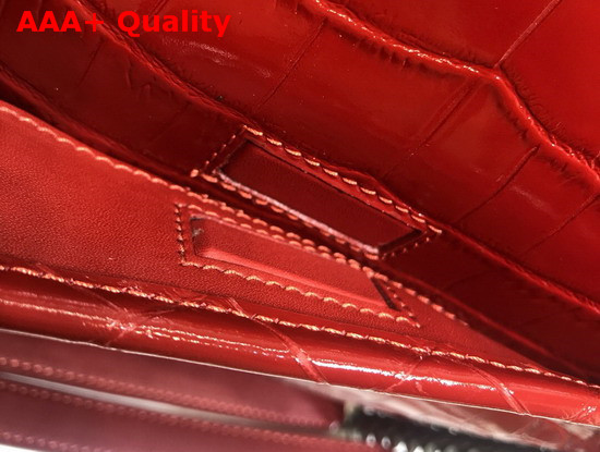 Saint Laurent Niki Medium in Crocodile Embossed Patent Leather Red Replica