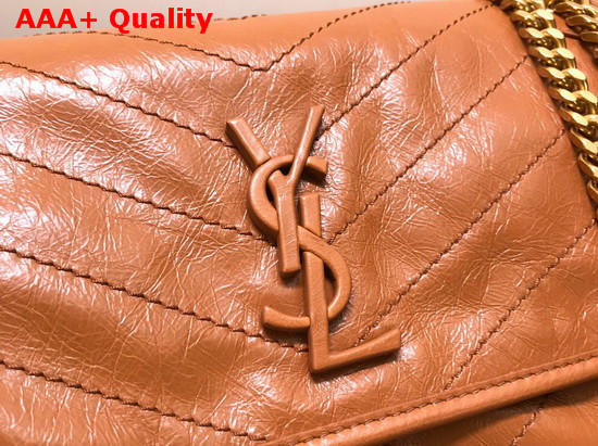 Saint Laurent Niki Medium in Light Caramel Quilted Crinkled Vintage Leather Replica