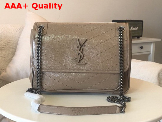 Saint Laurent Niki Medium in Light Taupe Vintage Leather Replica