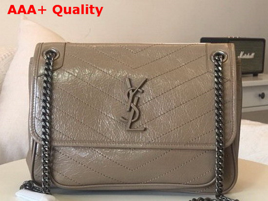 Saint Laurent Niki Medium in Light Taupe Vintage Leather Replica