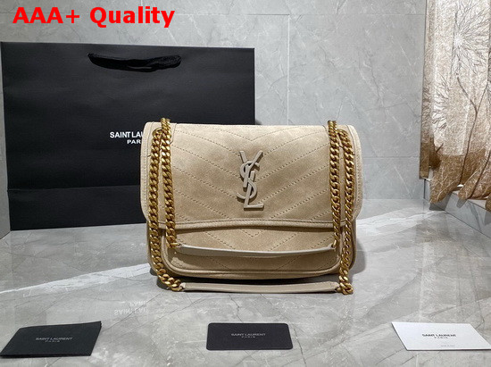 Saint Laurent Niki Medium in Natural Suede Leather Replica