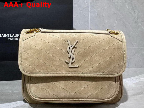 Saint Laurent Niki Medium in Natural Suede Leather Replica