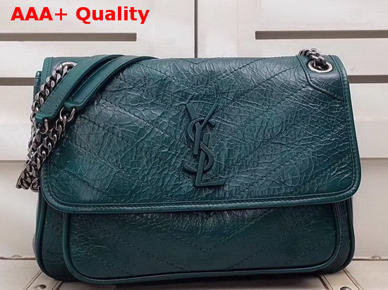 Saint Laurent Niki Medium in Vintage Leather Turquoise Replica