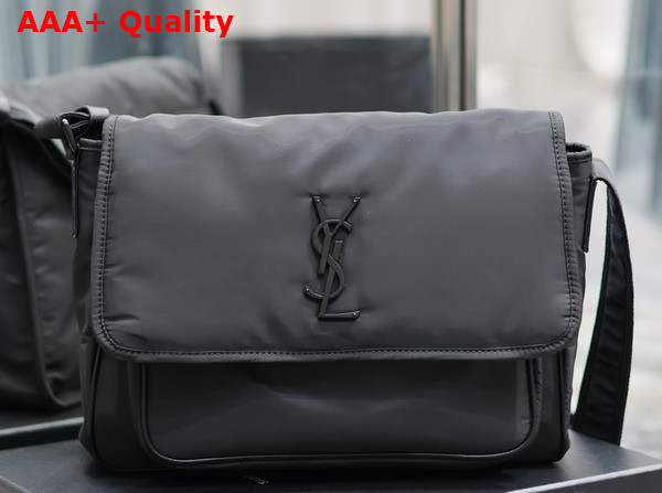 Saint Laurent Niki Messenger in Econyl Black Replica