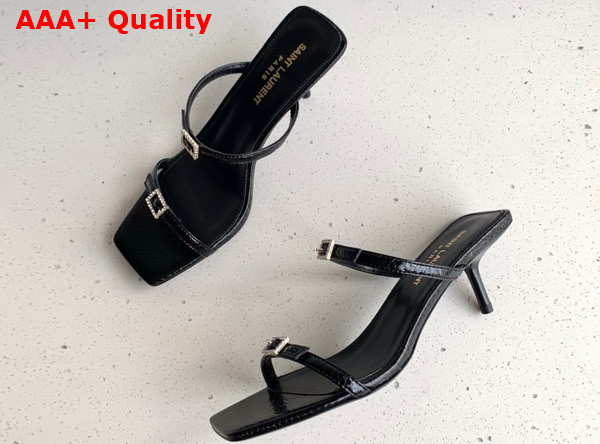 Saint Laurent Nuit Mules in Black Python Replica