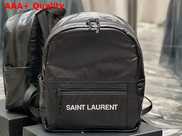 Saint Laurent Nuxx Backpack in Nylon Silver Black Replica