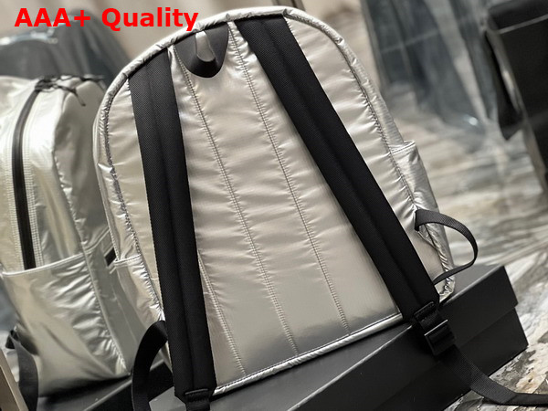 Saint Laurent Nuxx Backpack in Silver Nylon Replica