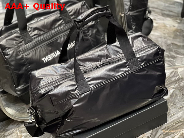 Saint Laurent Nuxx Duffle in Nylon Black and Platinum Replica