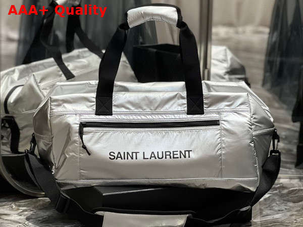 Saint Laurent Nuxx Duffle in Silver Nylon Replica