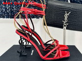 Saint Laurent Opyum Sandals in Red Glazed Leather Replica