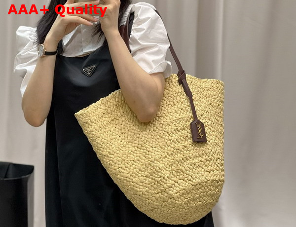 Saint Laurent Panier Medium Bag in Naturel Raffia Replica