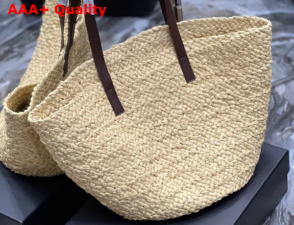 Saint Laurent Panier Medium Bag in Naturel Raffia Replica