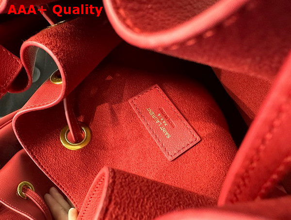 Saint Laurent Paris Vii Large Flat Hobo Bag in Red Smooth Leather Replica