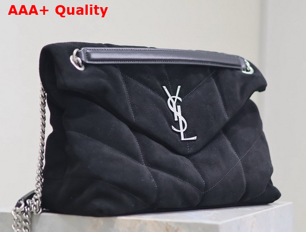 Saint Laurent Puffer Medium Bag in Black Suede Leather Replica