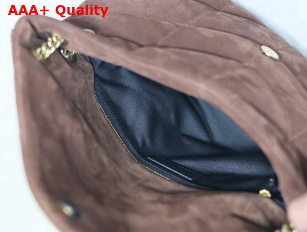 Saint Laurent Puffer Medium Bag in Brown Suede Leather Replica