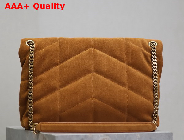 Saint Laurent Puffer Medium Bag in Camel Suede Leather Replica