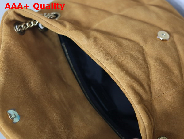 Saint Laurent Puffer Medium Bag in Camel Suede Leather Replica