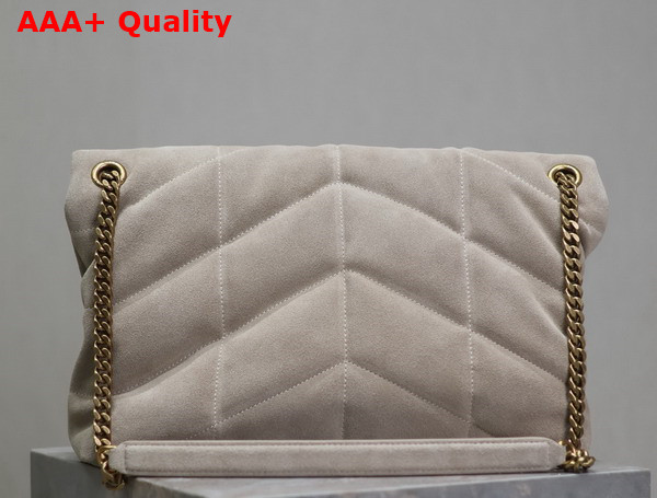 Saint Laurent Puffer Medium Bag in Light Grey Suede Leather Replica