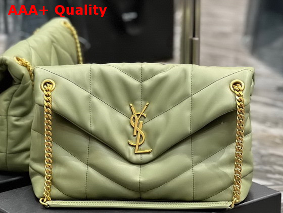 Saint Laurent Puffer Medium Bag in Pistache Quilted Lambskin Replica