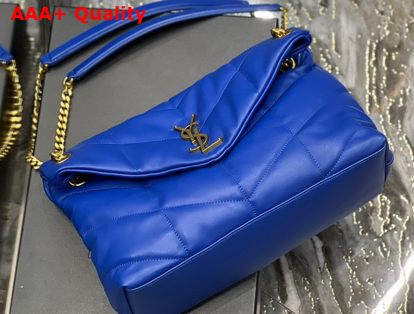 Saint Laurent Puffer Medium Chain Bag in Blue Quilted Lambskin Replica